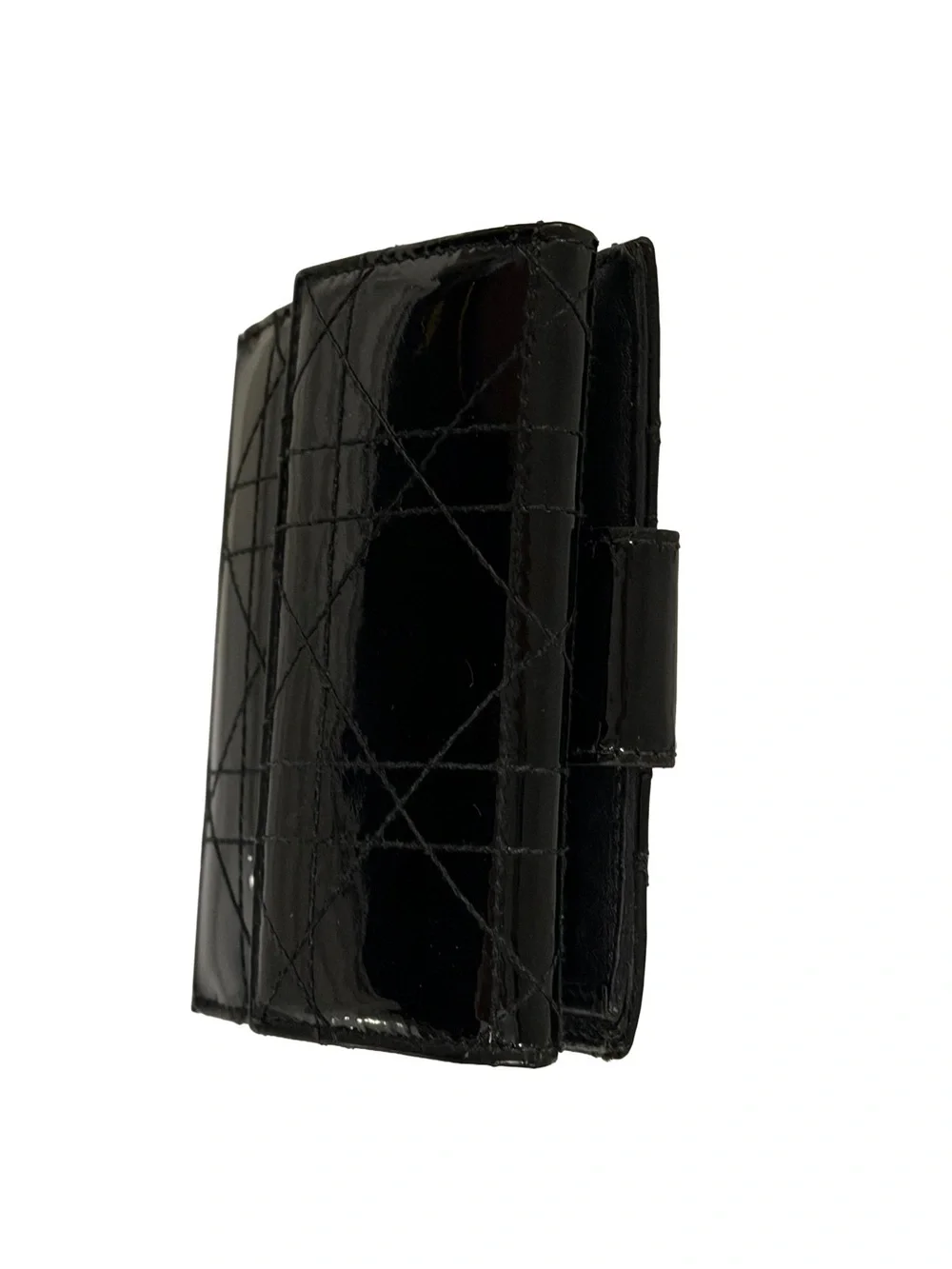 ✨ AUTHENTIC Christian Dior Black Patent Leather Cannage Wallet 🔥Excellent Pre-Ow